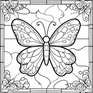 Page A Colorier Design De Vitrail De Papillon Colore 64270-53158