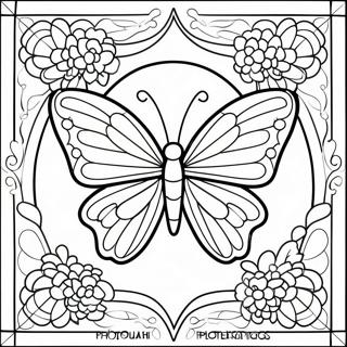 Page A Colorier Design De Vitrail De Papillon Colore 64270-53160