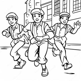 Page A Colorier Des Personnages Des Newsies En Action 64290-53171