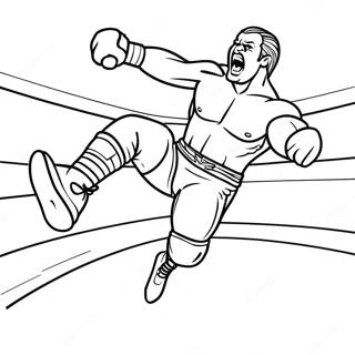 Page A Colorier De Lutteur Wwe Sautant Sur Un Adversaire 64370-53229