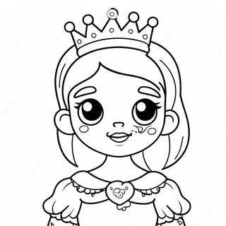 Page A Colorier De La Princesse Zombie Mignonne Avec Une Couronne 64391-53238