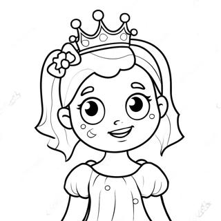 Page A Colorier De La Princesse Zombie Mignonne Avec Une Couronne 64391-53239