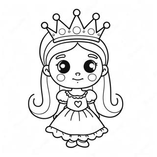 Page A Colorier De La Princesse Zombie Mignonne Avec Une Couronne 64391-53240