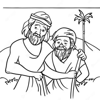 Page A Colorier Jacob Et Esau Avec Fond Colore 64441-53281