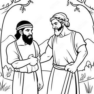 Page A Colorier Jacob Et Esau Avec Fond Colore 64441-53283