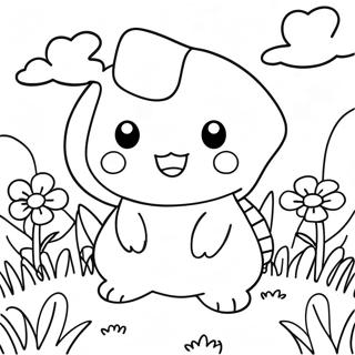 Page A Colorier De Togepi Mignon Dans Un Champ De Fleurs 64491-53312