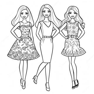 Page A Colorier Barbie Et Ses Soeurs En Tenues De Mode 64541-53360