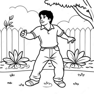 Pablo Dansant Dans Le Jardin Page A Colorier 64601-53417