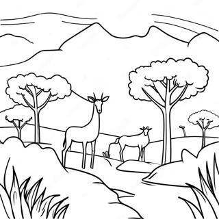 Page A Colorier De Paysage Kenyan Magnifique 64621-53429