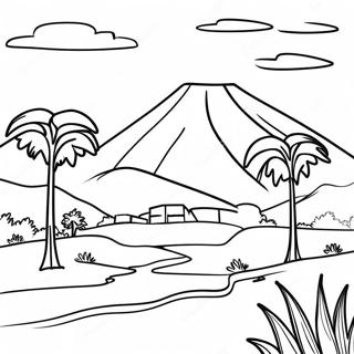 Page A Colorier De Paysage Kenyan Magnifique 64621-53431