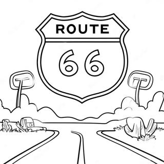 Page A Colorier De Paysage Pittoresque De La Route 66 64630-53438