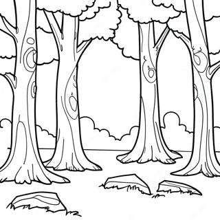 Page A Colorier Des Arbres Majestueux De La Foret 64661-53457