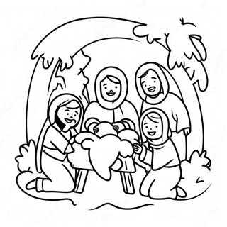 Page A Colorier De La Scene De La Nativite Joyeuse 64691-53480