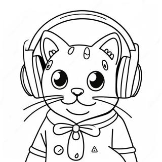 Page A Colorier Dj Catnip Avec Des Ecouteurs 64721-53514