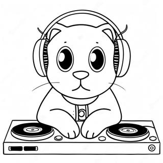 Page A Colorier Dj Catnip Avec Des Ecouteurs 64721-53515