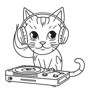 Page A Colorier Dj Catnip Avec Des Ecouteurs 64721-53516