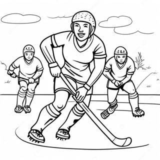 Page A Colorier Dun Match De Hockey Sur Gazon Excitant 64781-53557