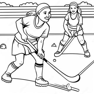 Page A Colorier Dun Match De Hockey Sur Gazon Excitant 64781-53558