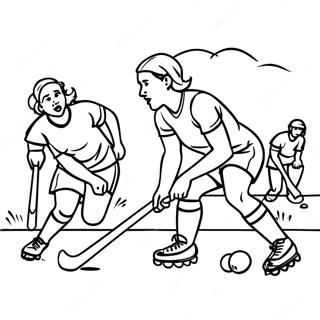 Page A Colorier Dun Match De Hockey Sur Gazon Excitant 64781-53560