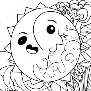 Soleil Et Lune Yin Yang Pages À Colorier