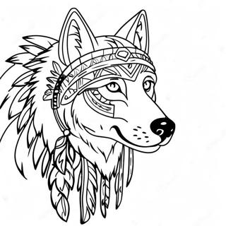 Page A Colorier Loup Amerindien 64820-53578