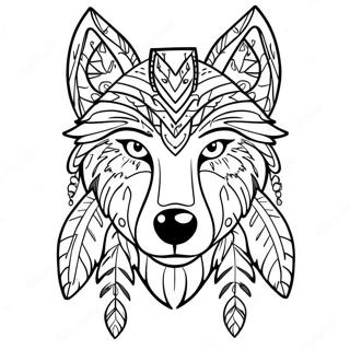 Page A Colorier Loup Amerindien 64820-53579