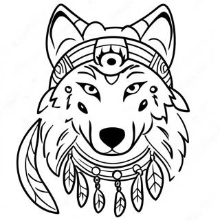 Page A Colorier Loup Amerindien 64820-53580