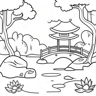 Page A Colorier Jardin Japonais Traditionnel 6485-5278