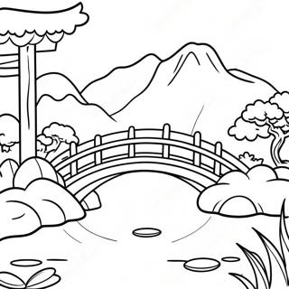 Page A Colorier Jardin Japonais Traditionnel 6485-5280