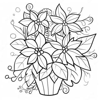 Page A Colorier Darrangement De Poinsettia Festif 64921-53665