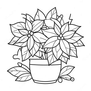 Page A Colorier Darrangement De Poinsettia Festif 64921-53666