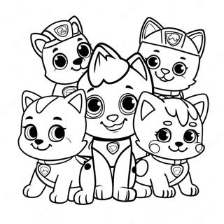 Page A Colorier De La Pat Patrouille Equipe De Chats 64950-53689