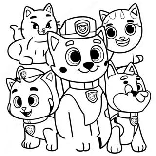 Page A Colorier De La Pat Patrouille Equipe De Chats Charmants 64951-53688