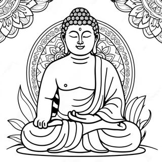 Page A Colorier Bouddha Paisible 6495-5287