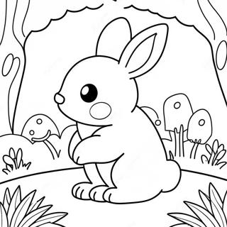 Page A Colorier De Mignon Lapin Dans Un Jardin 64961-53697