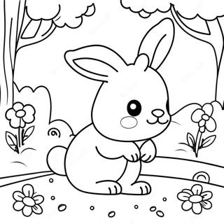 Page A Colorier De Mignon Lapin Dans Un Jardin 64961-53698