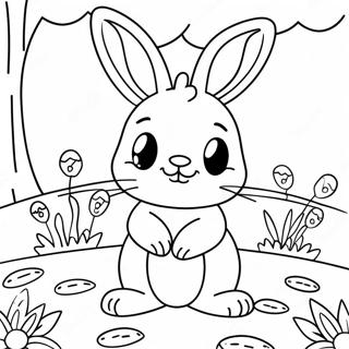 Page A Colorier De Mignon Lapin Dans Un Jardin 64961-53699