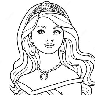 Page A Colorier De La Princesse Barbie 65020-53740