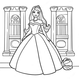 Page A Colorier De La Princesse Barbie Elegante Dans Un Chateau 65021-53749