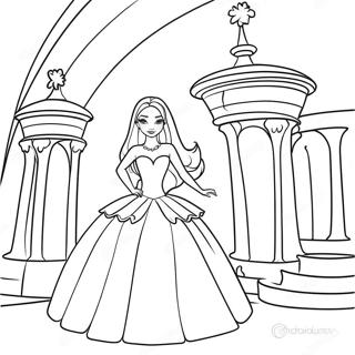 Page A Colorier De La Princesse Barbie Elegante Dans Un Chateau 65021-53752