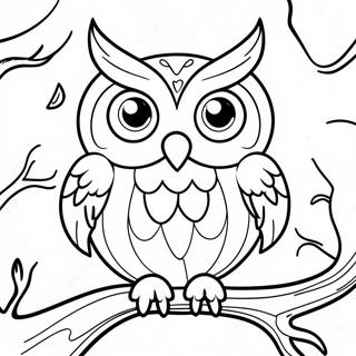 Page A Colorier Hibou Effrayant Dhalloween 65121-53823