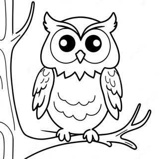 Page A Colorier Hibou Effrayant Dhalloween 65121-53824