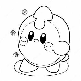 Page A Colorier Kirby Glace Mignon Avec Flocons De Neige 65141-53842