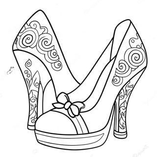 Page A Colorier De Chaussures De Fille Mignonne 65190-53870