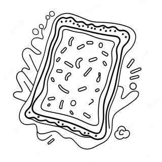 Page A Colorier De Pop Tart Coloree Avec Des Vermicelles 65201-53899