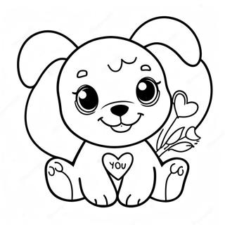 Page A Colorier Du Chiot De La Saint Valentin 65260-53930