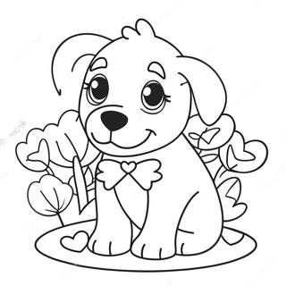 Page A Colorier Du Chiot De La Saint Valentin 65260-53932