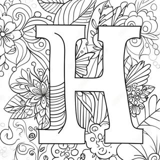 Page A Colorier Lettre H Heureuse 652-524