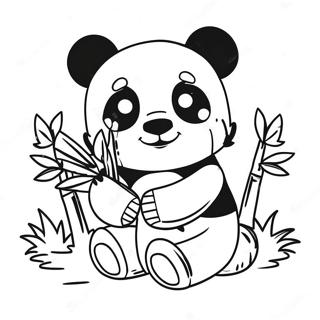 Page A Colorier Mignon Panda Minecraft Jouant Avec Du Bambou 65321-53985