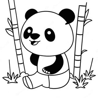 Page A Colorier Mignon Panda Minecraft Jouant Avec Du Bambou 65321-53987